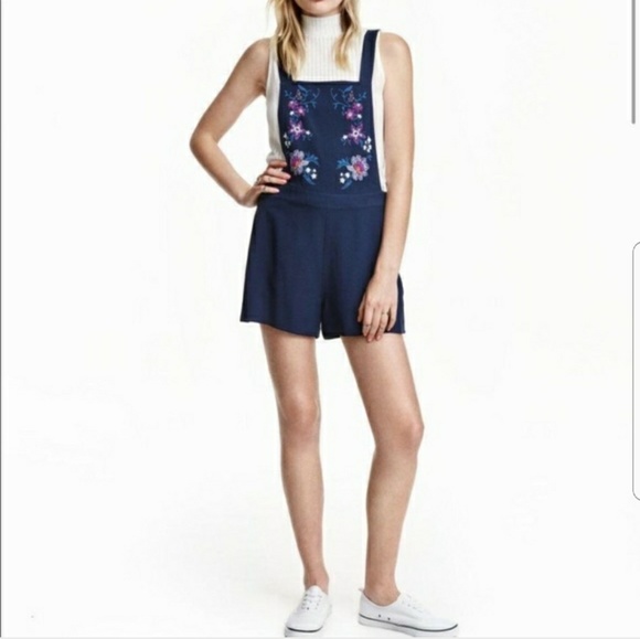 h&m blue romper
